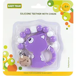 Прорізувач силіконовий Baby Team з ланцюжком (4055_котик) - мініатюра 2