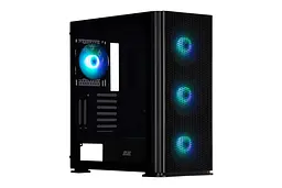 2E Gaming Корпус Vertex GI01B без БЖ 2xUSB3.0, 1xUSBType-C, 3x140мм ARGB, 1x120мм ARGB, VGA 380мм, LCS ready, контролер з пультом, TG Side Panel, EATX, чорний