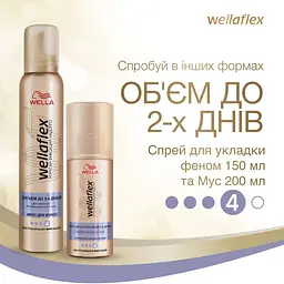 Лак для волосся Wellaflex об'єм до 2-х днів, екстрасильна фіксація, 250 мл - мініатюра 2