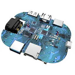 Мультипортовий адаптер USB Хаб Baseus Multi-Functional Charger Type-C CAHUB-AU01 Black - мініатюра 10