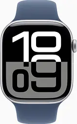 Смарт-годинник Apple Watch Series 10 GPS 46mm Silver Alu. Case w. Denim Sport Band - M/L (MWWM3) - мініатюра 1