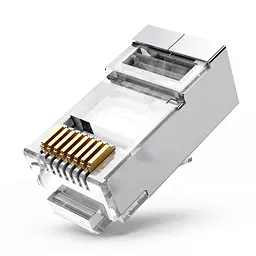 Модульный штекер для обжима сетевого кабеля Vention 100 коннекторов RJ45 Cat.6A FTP для сетей 10 Гбит/с Для однопроволочных и многопроволочных жил 23–26 AWG с диаметром изолированной жилы до 1,1 мм В комплекте 100 пластиковых вставок-направляющих для жил Прозрачный корпус с золотистыми контактами (IDLR0-100)