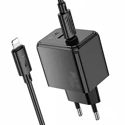 МЗП Hoco CS16A Wish PD20W (1USB-C/1L) + кабель Type-C to Lightning Black - мініатюра 2