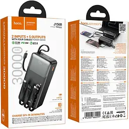 Зовнішній акумулятор Hoco J156B Founder 30000mAh 22.5W Black [156053] - мініатюра 9