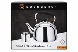 Заварювальний чайник Edenberg EB-18052 1,5 л із фільтром нержавіючої сталі Сріблястий - мініатюра 3