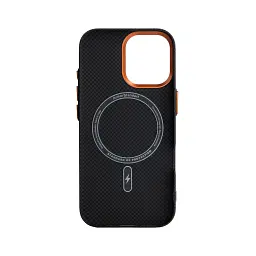 Чохол ArmorStandart LikeCarbon2 SE MagCase для Apple iPhone 17 Kevlar Black Orange - мініатюра 2