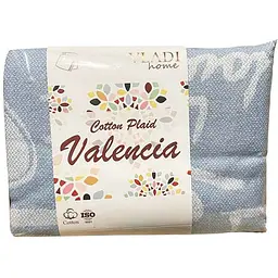 Плед VLADI 140х200см "Валенсія" VANILLA LOVE білий-сір.блак-дим