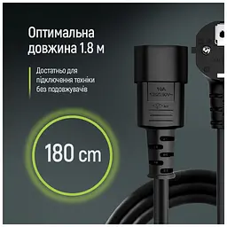 Кабель живлення C13 1.8m black ColorWay (CW-CBP082-BK) - мініатюра 2