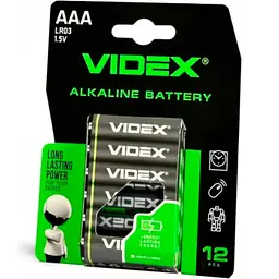 Батарейка Videx LR03 (AAA) box 12 шт (12/72/720) (1901)