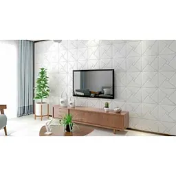 Самоклеюча 3D панель 3D Loft білий ромб 700x700x6,5 мм - мініатюра 2