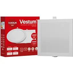Квадратний світлодіодний світильник Vestum врізний 18W 6000K 220V 1-VS-5210