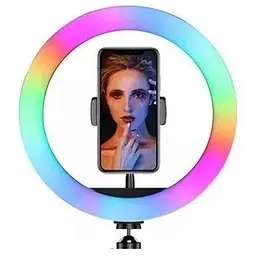 Лампа кільцева Ring RGB MJ18 18 см з пультом та штативом - мініатюра 3