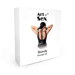 Бондажний набір Art of Sex – Shandy L-2XL, екошкіра, чорний - мініатюра 3