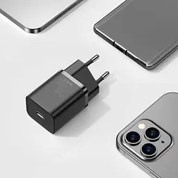 Зарядний пристрій Baseus 20W Super Si USB-C для Apple 8-12 серій (CCSUP-D01) чорний - мініатюра 5