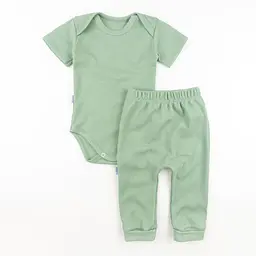 Комплект боді та штани вафля Olive зріст 68 см (3 - 6 місяців) Malena Зелений