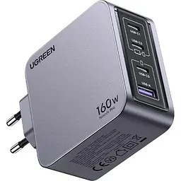 Зарядний пристрій 4xUSB 160W (3xUSB-C + USB-A) GaN + Type-C cable 100W сірий X763 Nexode Pro Ugreen - мініатюра 2