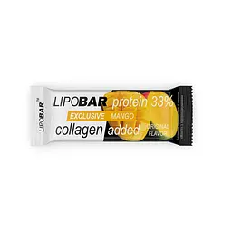 Батончик LipoBar Exclusive Protein Bar, 50 грам збагачений біоактивним колагеном Peptan - Манго