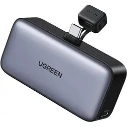 УМБ Ugreen 5000mAh 22,5W USB-C In/Out, with build-in Type-C connector (PB503) сірий
