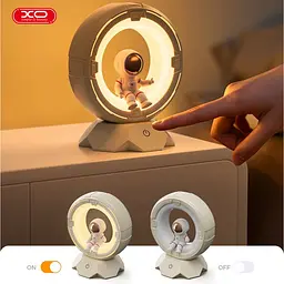 Портативна LED лампа-нічник Космонавт XO OZ12 1200 mAh 5Вт Сенсорне керування 3 режими Білий - мініатюра 5