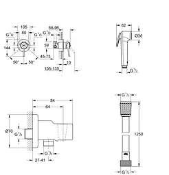 Набір гігієнічного душу прихованого монтажу Grohe BauClassic New із Tempesta-F UA11104802, Хром - мініатюра 10