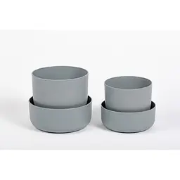 Вазон із піддоном Plastia Tolita, 1,3 л, сірий (1707281620R) - мініатюра 7