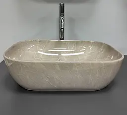 Умивальник VBI Ravenna накладний 46x32.5 см beige stone glossy VBI-011236 - мініатюра 2