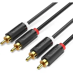 Кабель мультимедійний 2xRCA M to 2xRCA M 1.5m black Vention (BCMBG)