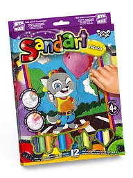 Набір творчості Фреска з піску Sand Art SA-02 Danko Toys Кіт на скейті Вид 5
