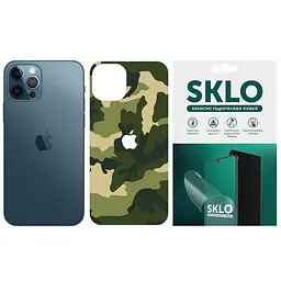Захисна плівка SKLO Back (тил+лого) Camo для Apple iPhone X (5.8) Зелений / Army Green