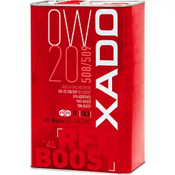 Моторна олива XADO 0W-20 508/509 Red Boost синтетична 5 л - мініатюра 2