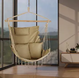 Бразильське крісло - гамак Outtec Boho Sois XXL бежевий - мініатюра 1