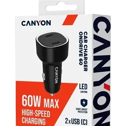 Зарядний пристрій Canyon 2xUSB-C PD60W black (CNE-CCABR3CC) - мініатюра 5