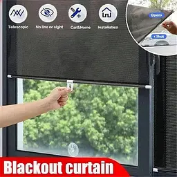 Шторка рулонна 68*125cm сонцезахисна Blackmagic для авто, спальні, кухні  на присосках - мініатюра 6