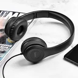 Навушники дротові HOCO W21 Graceful charm wire control headphones (3.5mm) Black - мініатюра 3