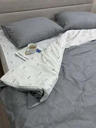 Комплект постільної білизни Ecotton двоспальний 180х215 см двосторонній сірий (23678) - мініатюра 2