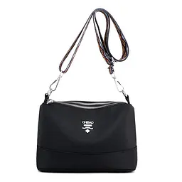 Клатч нейлоновий через плече з кольоровим ремінцем Italian Bags 24x9x16 см Чорний (id_629)