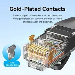 Патч-корд 3м, UTP cat 6 RJ-45 black Vention (IBEBI) - мініатюра 7