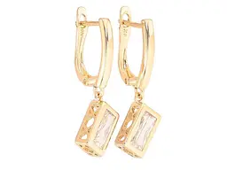 Сережки Xuping англійська застібка позолота 18K "Кришталеві підвіски" на один бік 287340