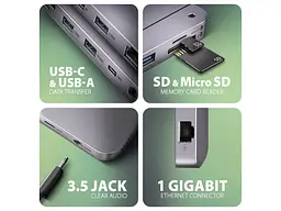 Док-станція для ноутбука AXAGON USB 12в1 (HMC-12GM2) - мініатюра 2