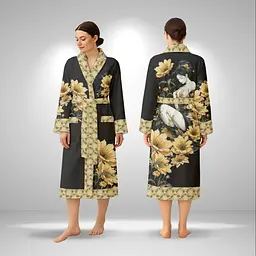 Кімоно жіноче з плюшевого велюру Golden Blossom 29472 XL