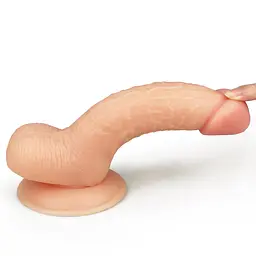 Фалоімітатор LoveToy The Ultra Soft Dude Flesh 18 см тілесний - мініатюра 12