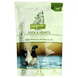 Набір вологого корму для дорослих собак Isegrim Adult Pouch Roots Multipack II Duoprotein: Лосось і форель, Качка з сердечками, Олень та дичина 2.46 кг (6 паучів по 410 г) - мініатюра 4