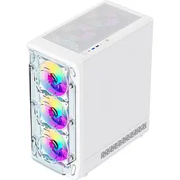 Корпус GameMax Starlight 2 AW, White, без БЖ, Mid Tower, для ATX / MicroATX / Mini-ITX, 1xType-C / 1xUSB 3.0 / 1xUSB 2.0, макс. CPU - 155 мм / VGA - 330 мм, 6x120 мм ARGB, бічна панель із загартованого скла - мініатюра 6