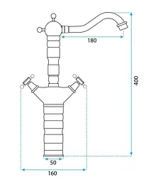 Змішувач для умивальника Rea Rustico золото античне (REA-B5521) - мініатюра 8