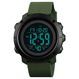 Наручний годинник чоловічий Skmei 1426 Army Green - Black ABS, 1426AGBK (12288) - мініатюра 2