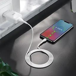 Адаптер мережевий HOCO Micro USB cable Vigour N2 білий - мініатюра 3