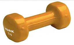 Гантелі для фітнесу вінілові круглі York Fitness 2х2кг жовтий - мініатюра 2