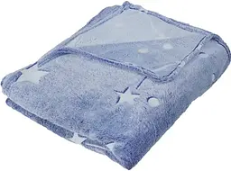 Детский светящийся плед со звездами 120×150 см Magic Blanket мягкий материал микрофибра Голубой - миниатюра 5