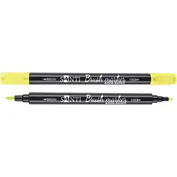 Маркер акварельний Santi Brush Marker SWB-25 світло-зелений двосторонній 6 шт. (391081)