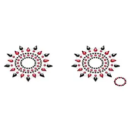 Пестиси Petits Joujoux Gloria set of 2 Black/Red із кристалів, прикраса на груди (чорний/червоний)